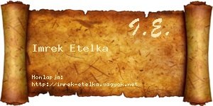 Imrek Etelka névjegykártya